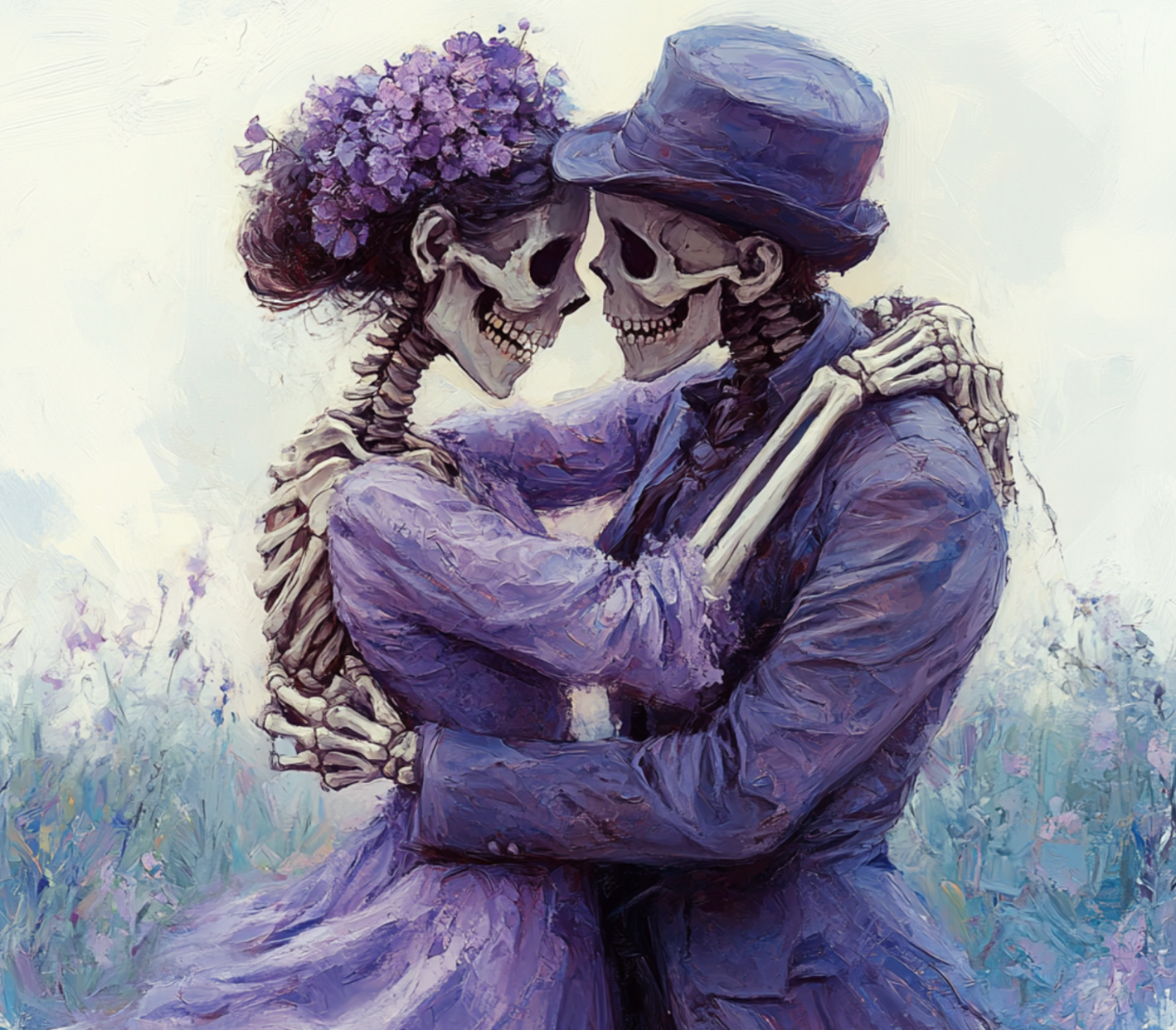 Purple Dancing Skeletons